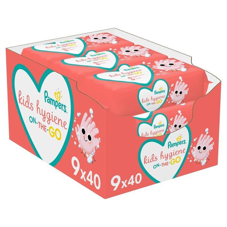 PAMPERS Dětské čisticí ubrousky na cesty 9 Balení = 360 ks Pampers