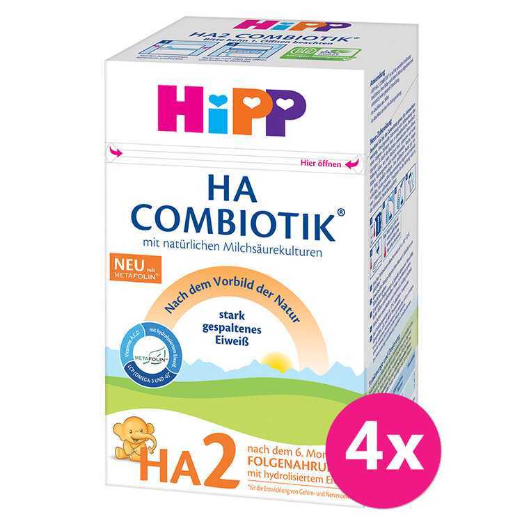 4x HiPP Výživa pokračovací kojenecká HA 2 Combiotik® od uk. 6. měsíce