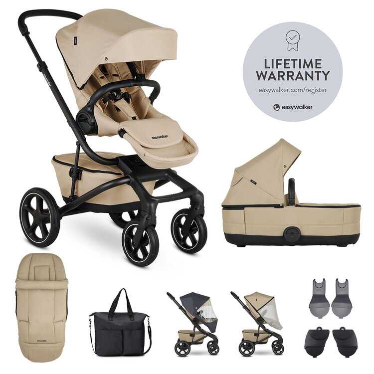 EASYWALKER SET XXL kočárek kombinovaný Jimmey Sand Taupe s příslušenstvím Easywalker