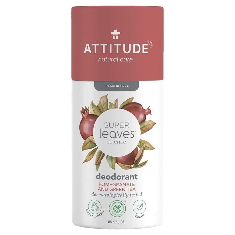 ATTITUDE Deodorant přírodní tuhý Super leaves - granátové jablko a zelený čaj 85 g Attitude