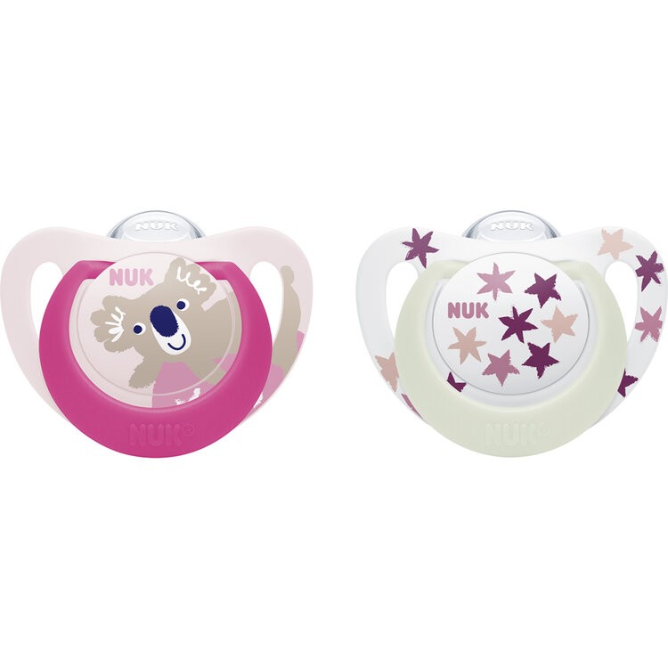 NUK Dudlík Star Den & Noc (6-18 m.) 2 ks box holka Nuk
