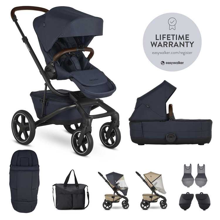 EASYWALKER SET XXL kočárek kombinovaný Jimmey Indigo Blue s příslušenstvím Easywalker