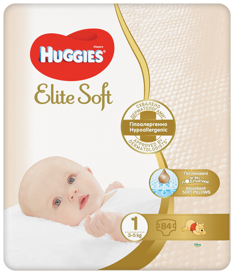 HUGGIES® Pleny jednorázové Elite Soft vel. 1 84 ks Huggies