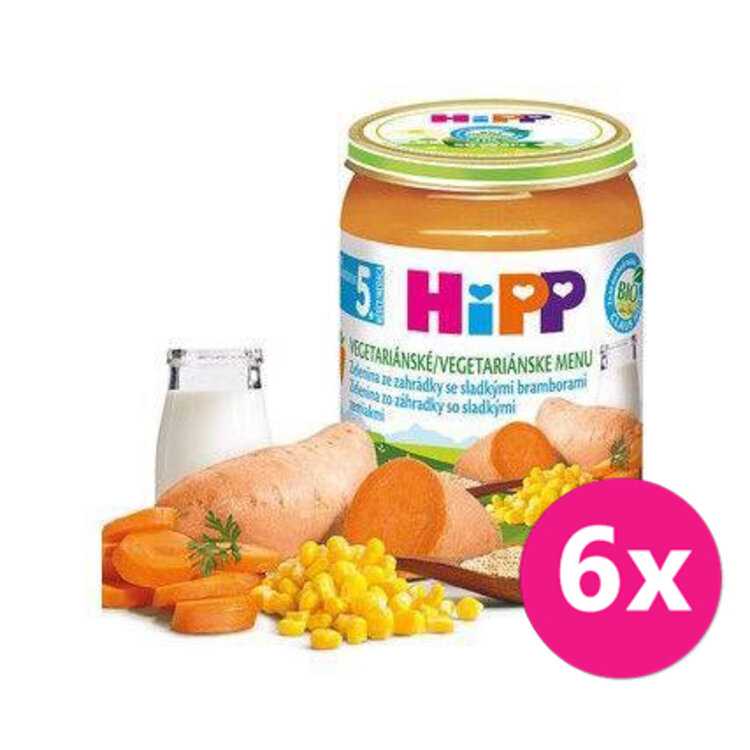 6x HiPP BIO Zelenina ze zahrádky se sladkými bramborami od uk. 5. měsíce HiPP