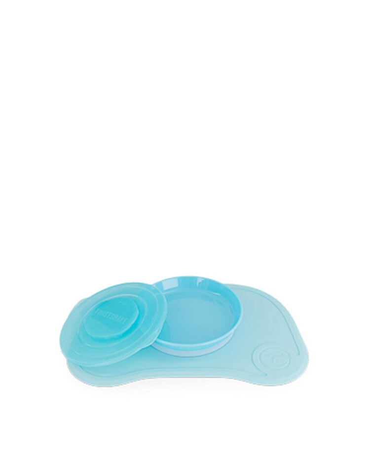 TWISTSHAKE Podložka Click-mat Mini s talířem pastelově modrá Twistshake