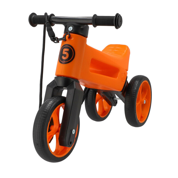 TEDDIES Odrážedlo Funny wheels Rider SuperSport oranž. 2v1+popruh Teddies