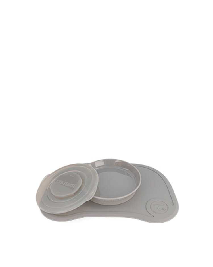 TWISTSHAKE Podložka Click-mat Mini s talířem pastelově šedá Twistshake
