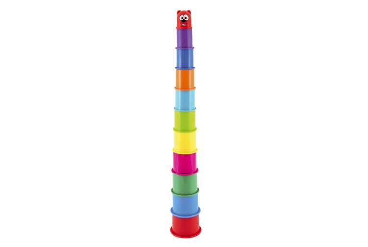 TEDDIES Kubus pyramida skládanka kulatá plast