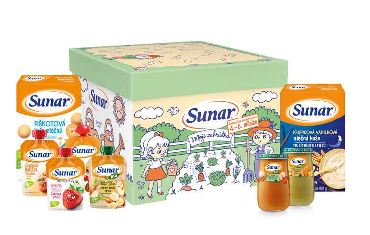 SUNAR Hravý Sunar box Moje zahrádka s dětskou výživou od uk. 4.-6. m Sunar