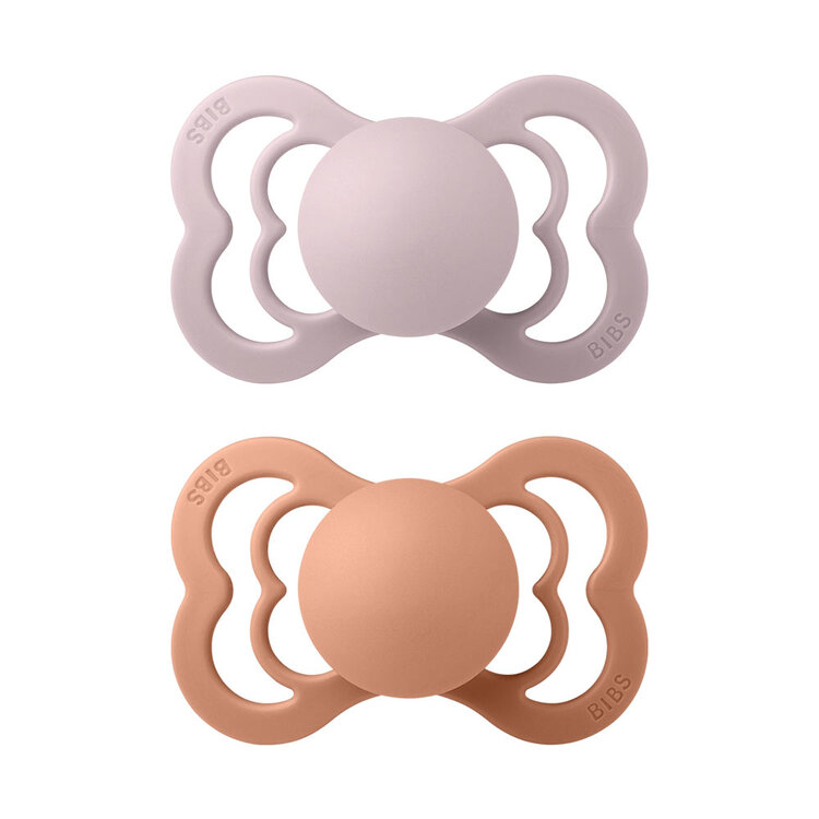 Bibs Supreme přírodní kaučuk 2 ks Pink Plum + Peach Bibs