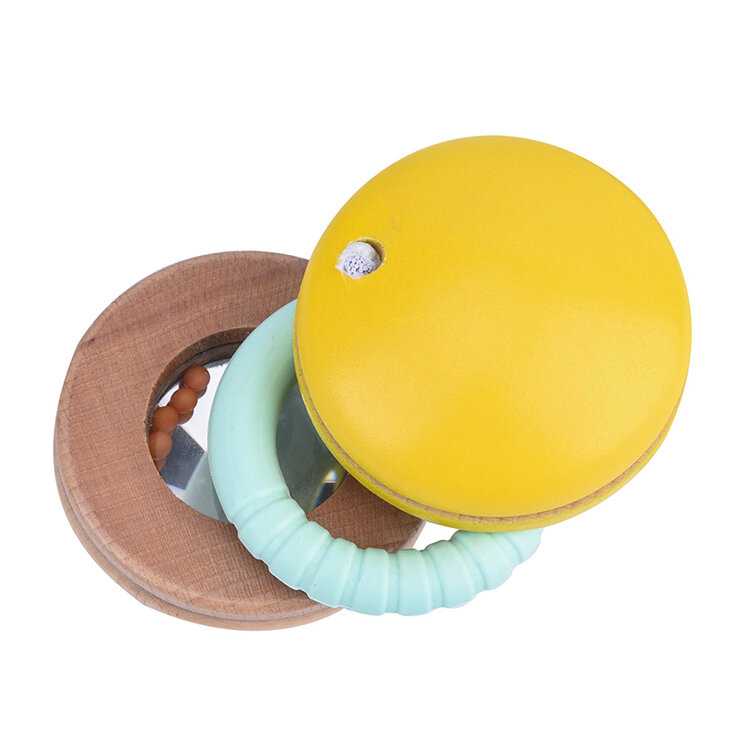 TEDDIES Chrastítko makronka dřevo/plast 6m+ Teddies