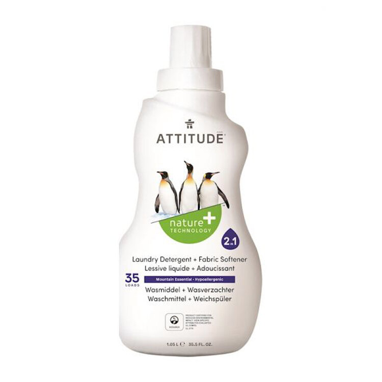 ATTITUDE Prací gel a aviváž 2v1 s vůní Mountain Essentials 1050 ml (35 dávek) Attitude