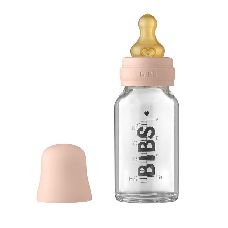 Bibs Baby Bottle skleněná láhev Blush 110 ml Bibs
