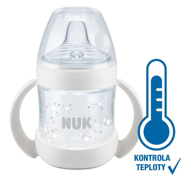 NUK Lahvička na učení Nature Sense s kontrolou teploty 150 ml bílá Nuk