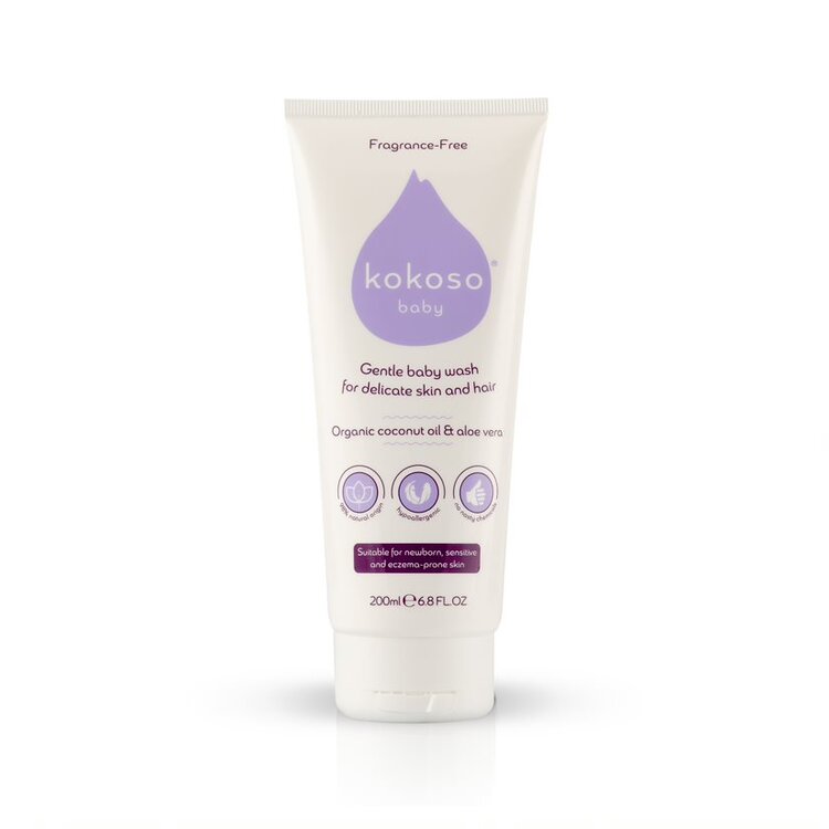 KOKOSO Baby Gel jemný dětský mycí na tělo i vlásky bez parfemace 200 ml KOKOSO Baby