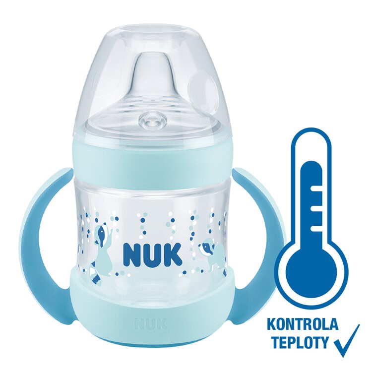NUK Lahvička na učení Nature Sense s kontrolou teploty 150 ml tyrkysová Nuk