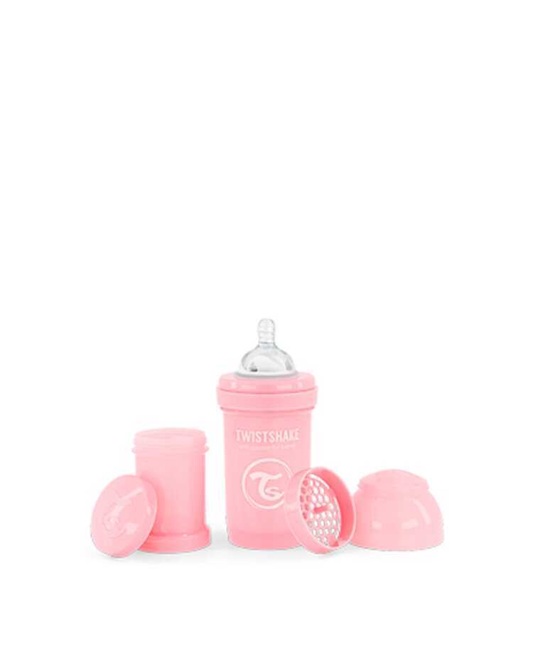 TWISTSHAKE Láhev kojenecká Anti-Colic 180 ml pastelově růžová Twistshake