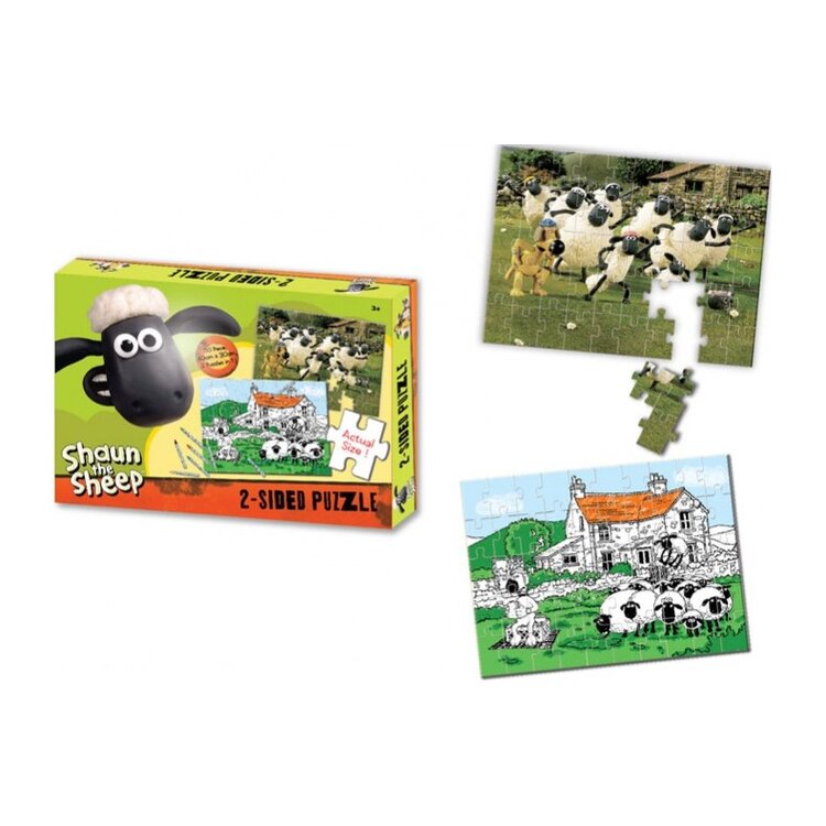 SHAUN THE SHEEP Puzzle oboustranné s pastelkami 50ks Ovečka Shaun