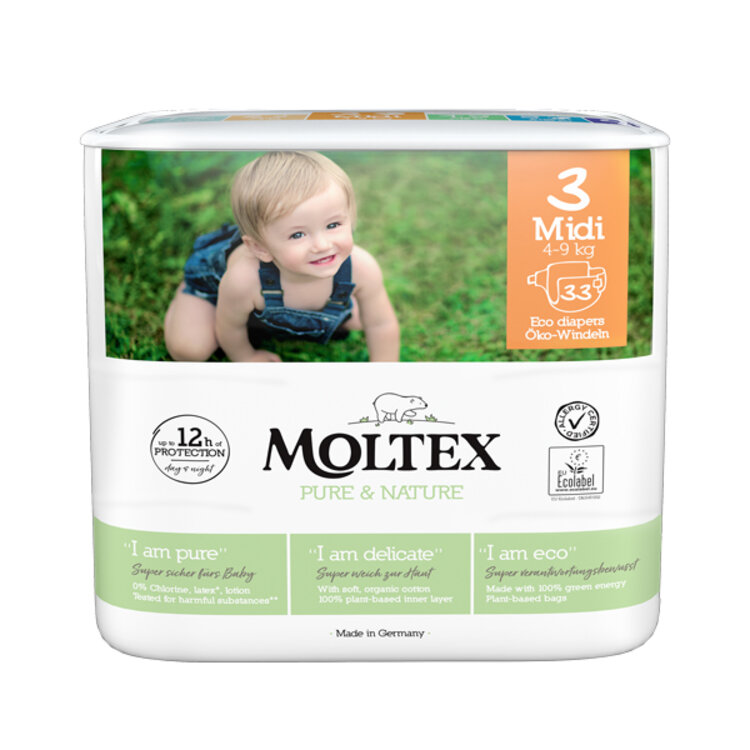 MOLTEX Pure&Nature Pleny jednorázové 3 Midi (4-9 kg) Moltex