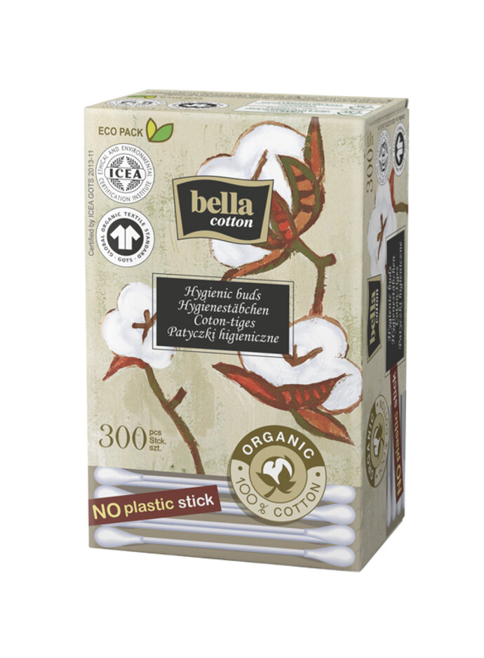 BELLA Tyčinky hygienické - papírové BIO Cotton 300 ks Bella