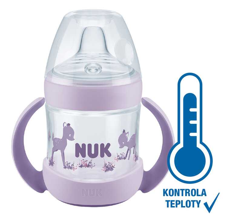 NUK Lahvička na učení Nature Sense s kontrolou teploty 150 ml fialová Nuk