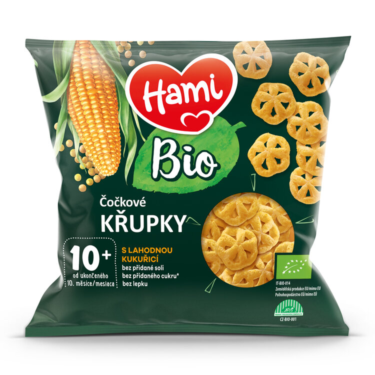 HAMI BIO Křupky čočkové s lahodnou kukuřicí 20 g