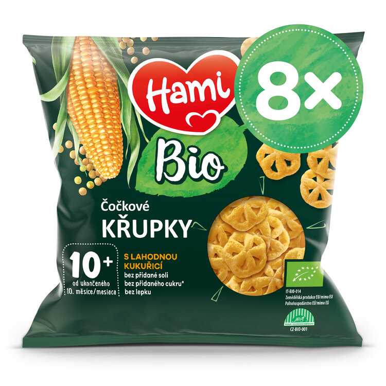 8x HAMI BIO Křupky čočkové s lahodnou kukuřicí 20 g