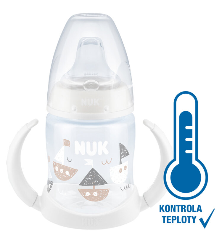 NUK FC lahvička na učení s kontrolou teploty 150 ml bílá Nuk