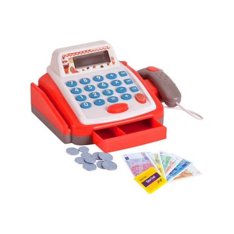 TEDDIES Pokladna malá digitální plast 18 cm s doplňky Teddies