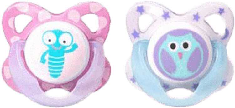 TOMMEE TIPPEE Šidítko latex ortodontické 2 ks 6-12m Basic-holka Tommee Tippee