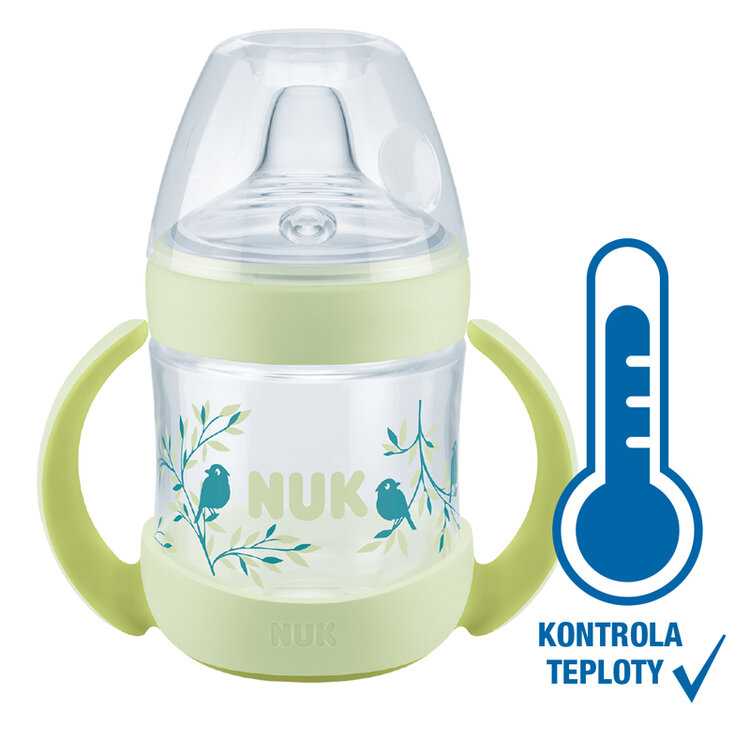 NUK Lahvička na učení Nature Sense s kontrolou teploty 150 ml zelená Nuk