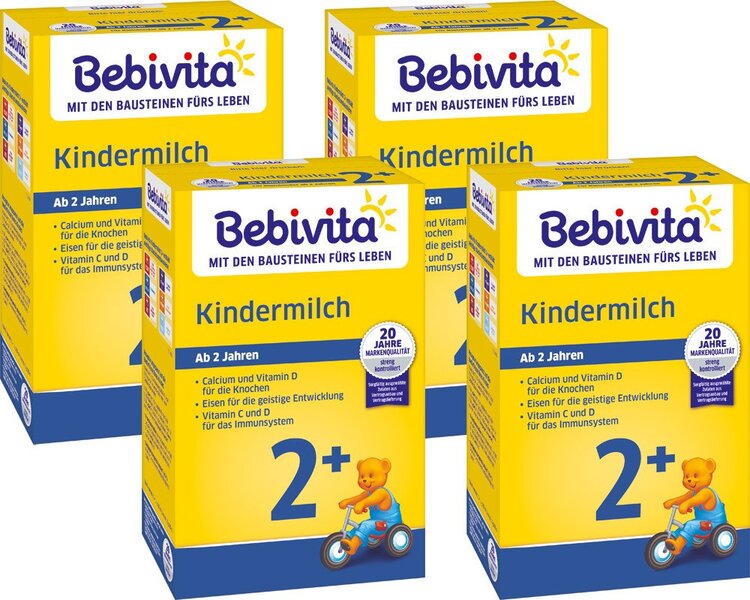 4x BEBIVITA Junior 2+ Instantní mléčný nápoj od uk. 2. roku