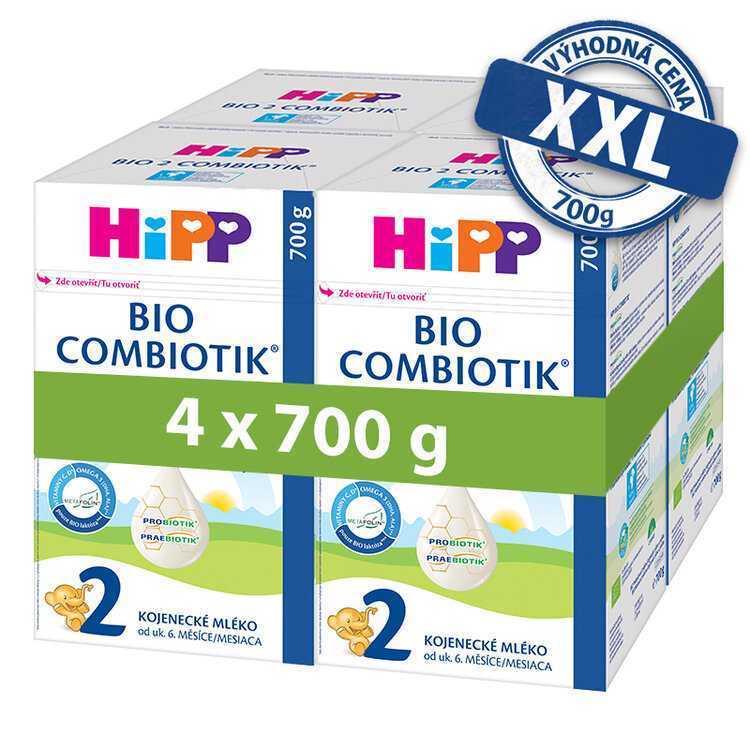 4x HiPP 2 BIO Combiotik pokračovací mléčná kojenecká výživa