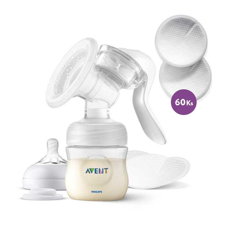 Philips AVENT manuální a vložky do podprsenky 60 ks Philips Avent