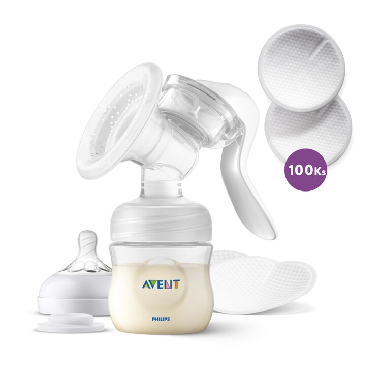 Philips AVENT Odsávačka mléka manuální + Vložky do podprsenky 100 ks Philips Avent