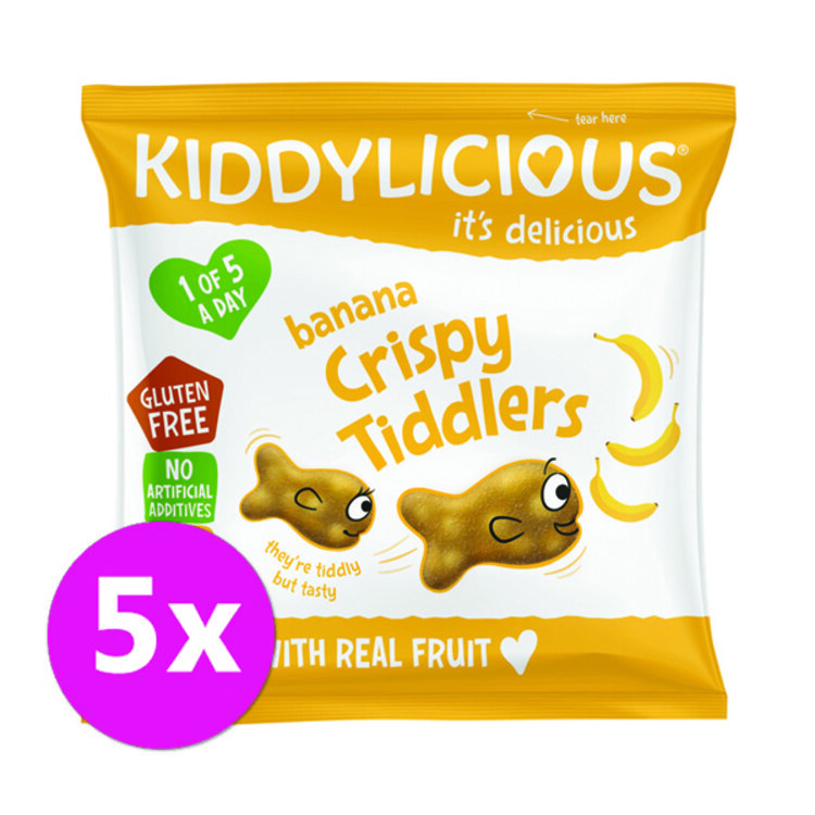 5x KIDDYLICIOUS Rybičky křupavé banánové (12g) Kiddylicious