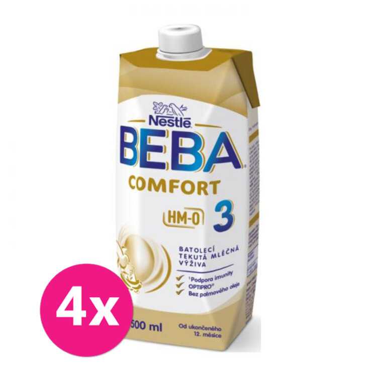 4x BEBA COMFORT 3 HM-O batolecí tekutá mléčná výživa 12+