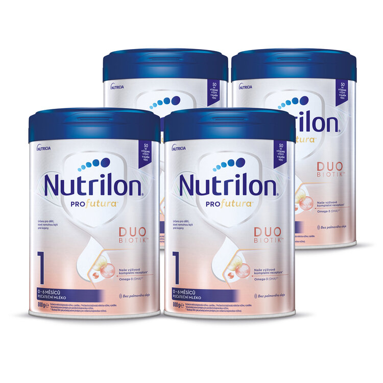 4x NUTRILON Profutura DUOBIOTIK 1 počáteční mléko 800 g Nutrilon
