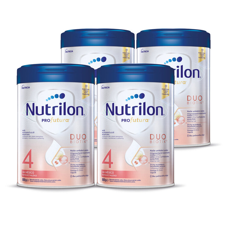 4x NUTRILON Profutura DUOBIOTIK 4 batolecí mléko 800 g 24+ Nutrilon