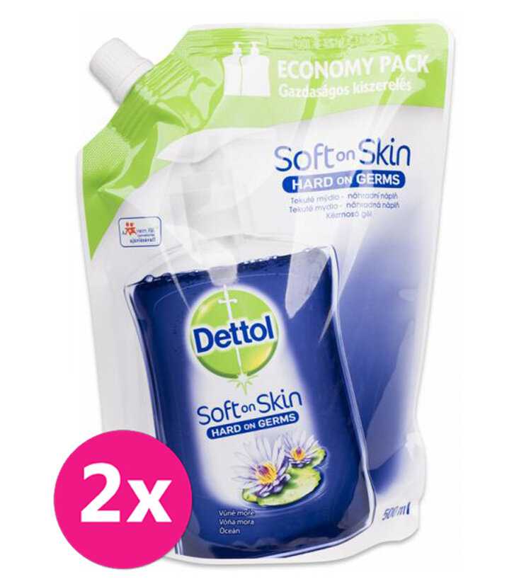 2x DETTOL Mýdlo tekuté Náhradní náplň Vůně moře 500 ml Dettol