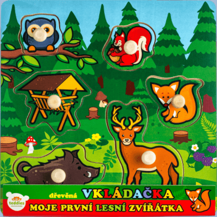 TEDDIES Vkládačka Moje první lesní zvířátka Teddies