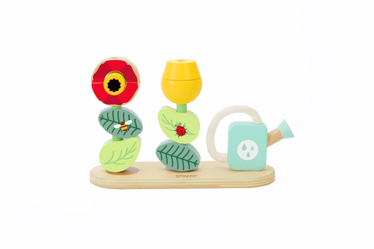 TEDDIES Skládanka dřevo Květinová zahrada 11 ks