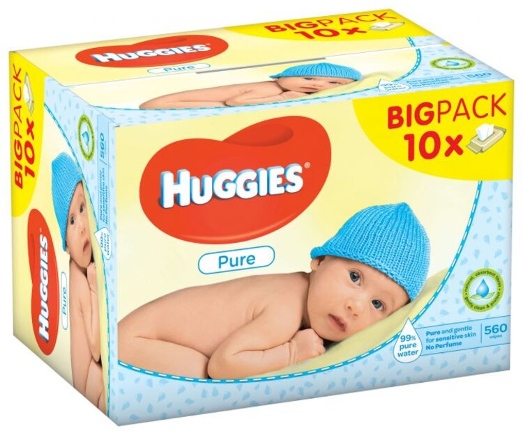 10x HUGGIES Single Pure 56 ks - vlhčené ubrousky Huggies