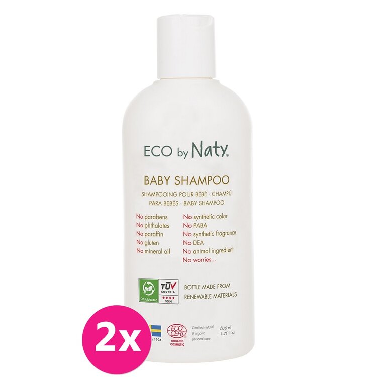 2x ECO BY NATY Dětský šampón 200 ml Naty Nature Babycare