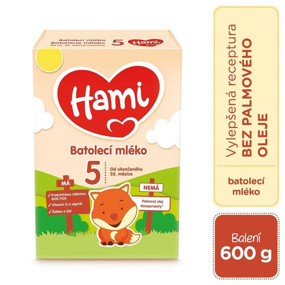 3x HAMI 5 Mléko dětské 600 g Hami