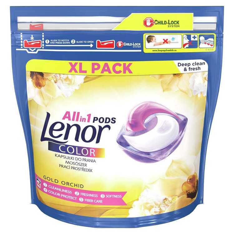 Lenor Gold Orchid Color All in 1 Kapsle na praní 44 ks Lenor