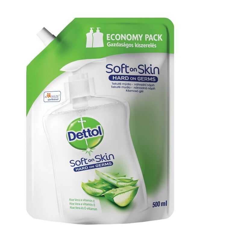 DETTOL Mýdlo tekuté Náhradní náplň Aloe Vera a vitamín E 500 ml Dettol