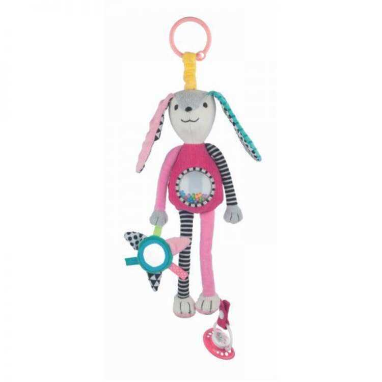 CANPOL BABIES Hračka plyšová s úchytem na šidítko Zajíček pink Canpol Babies