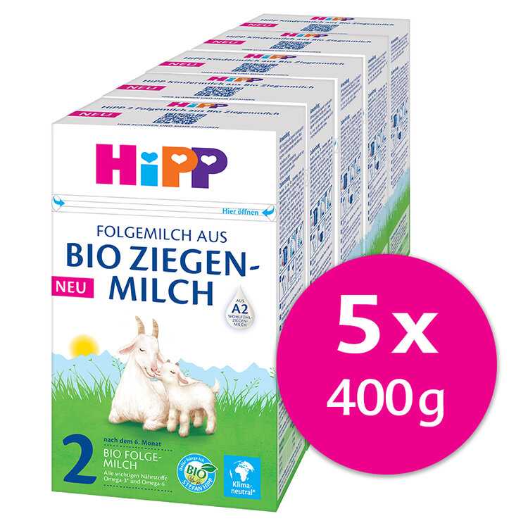 5x HiPP 2 BIO Kozí mléko od ukončeného 6. měsíce 400 g HiPP