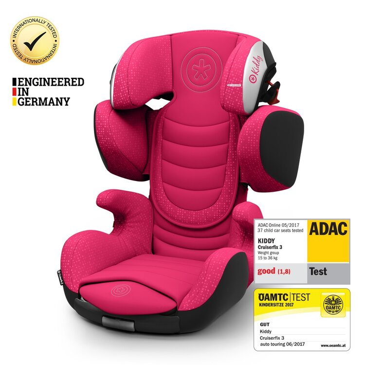 KIDDY Autosedačka Cruiserfix3 15-36 kg Rubin Pink Kiddy